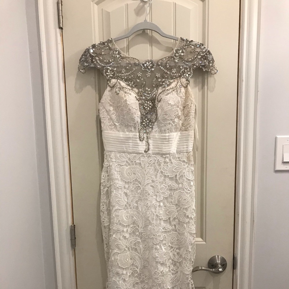 White Lace Evening Dress